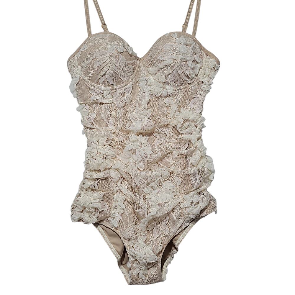 NWT Ronglangsi Bodysuit Swimsuit Lace Floral Romantic Coquette Ballet Fairy